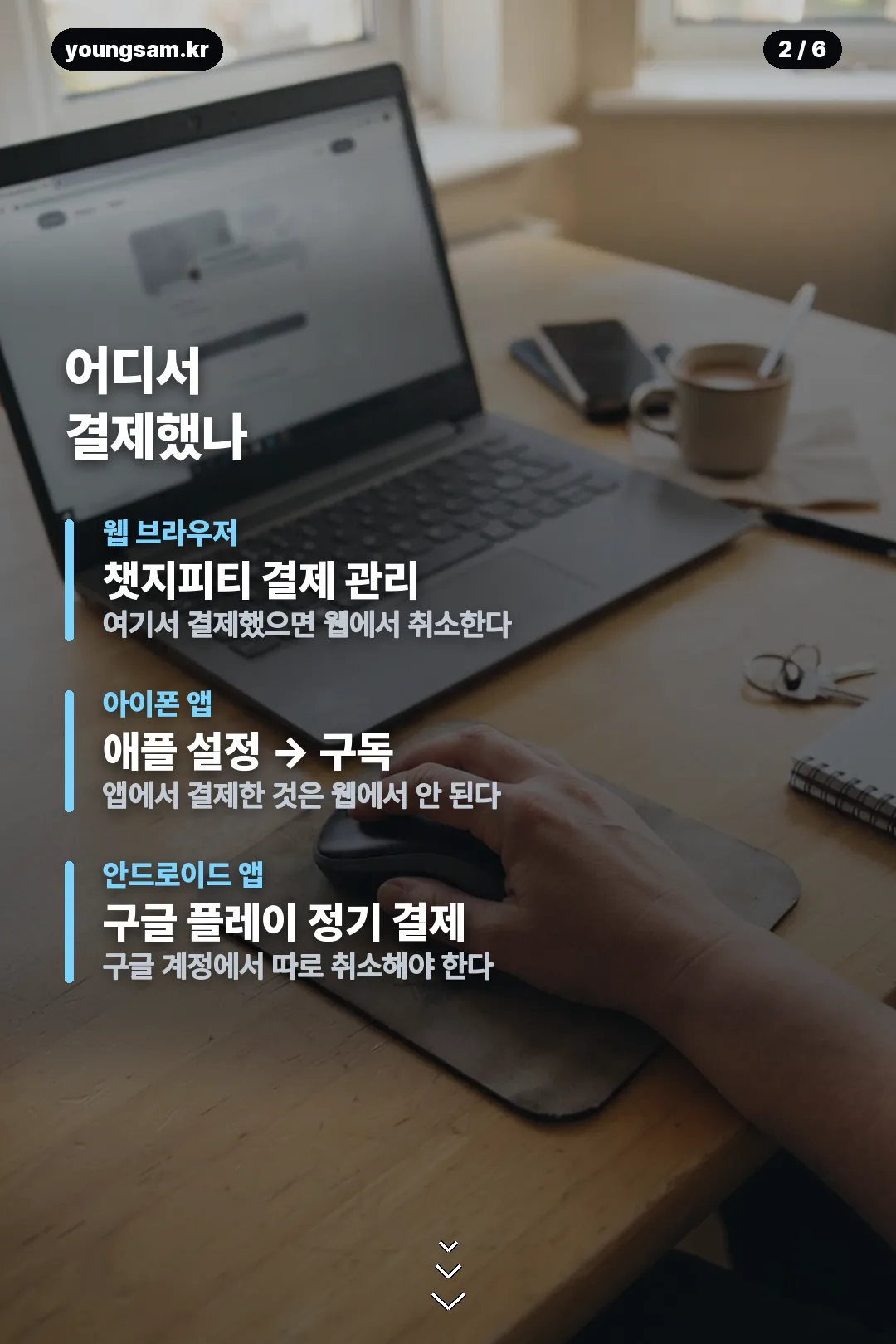 챗지피티 구독 해지 절차 카드 2