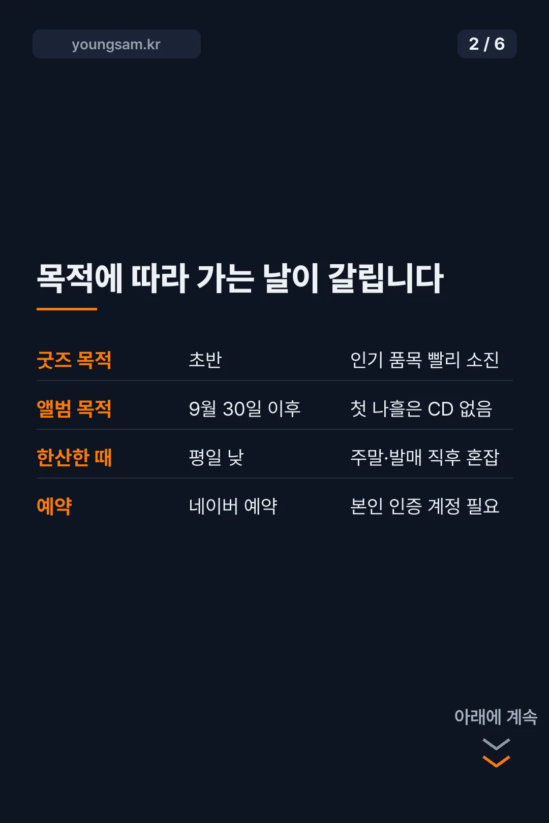 미세스그린애플 팝업 예약 방법 카드뉴스 2