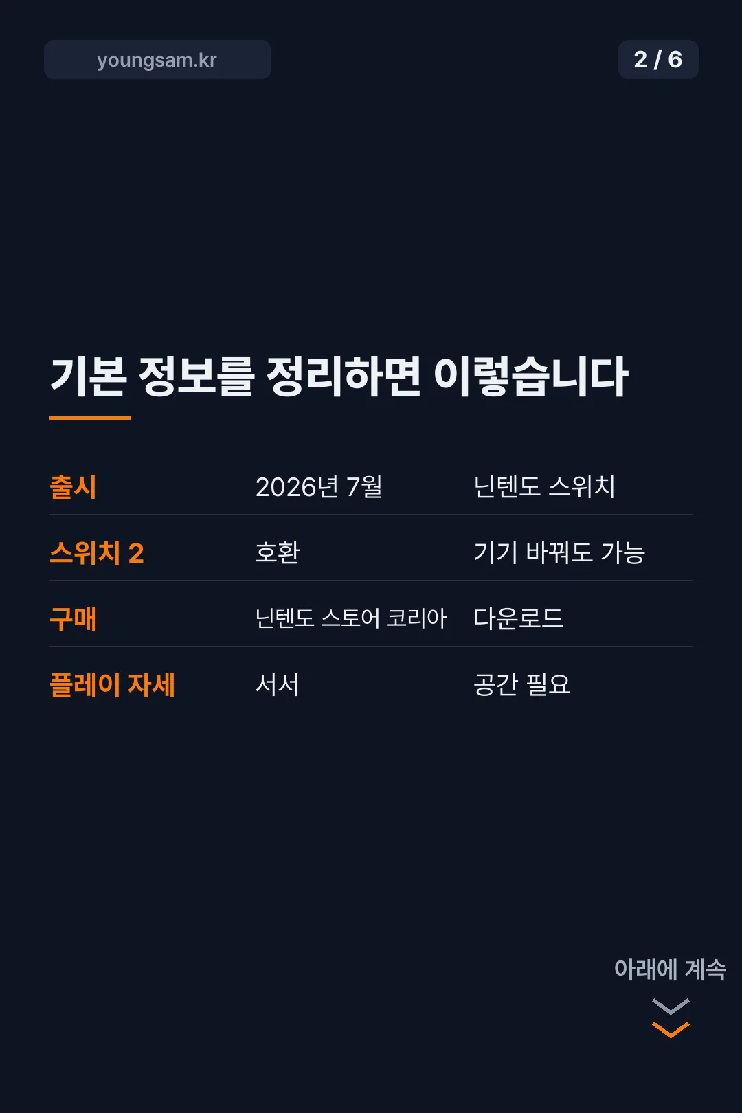 닌텐도 스위치 마에스트로 카드뉴스 2