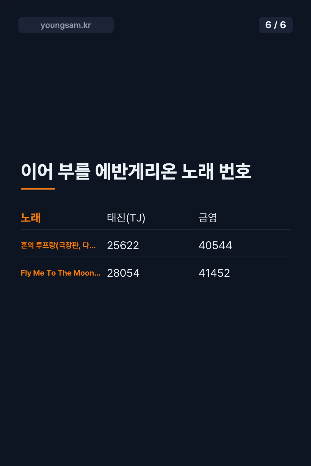 잔혹한 천사의 테제 노래방 번호 카드뉴스 6