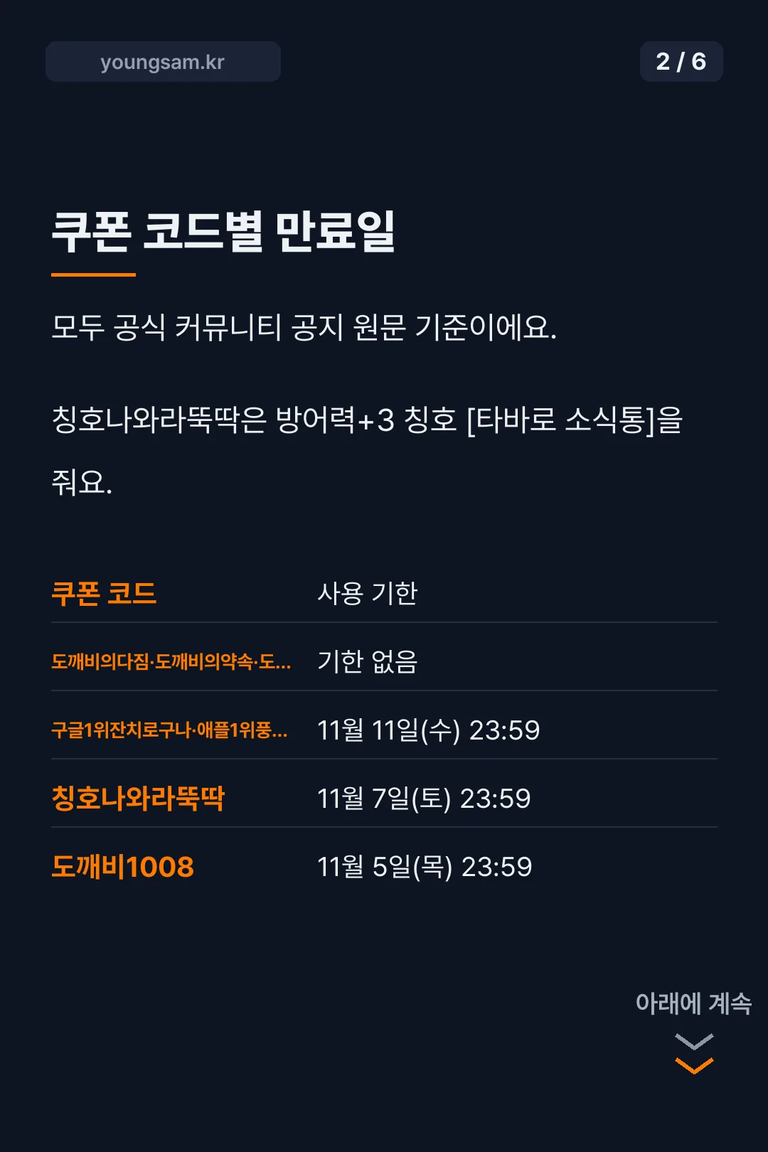 도깨비의 세계 쿠폰 코드와 입력 방법 카드뉴스 2