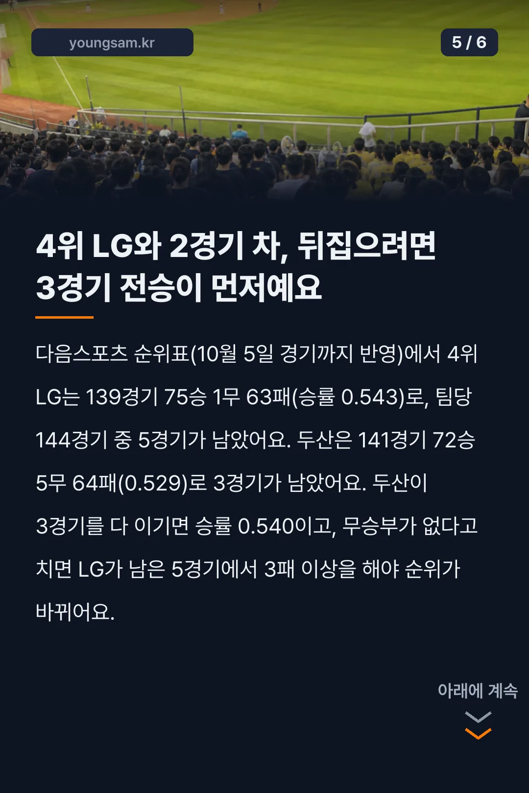 두산베어스 일정 카드뉴스 5