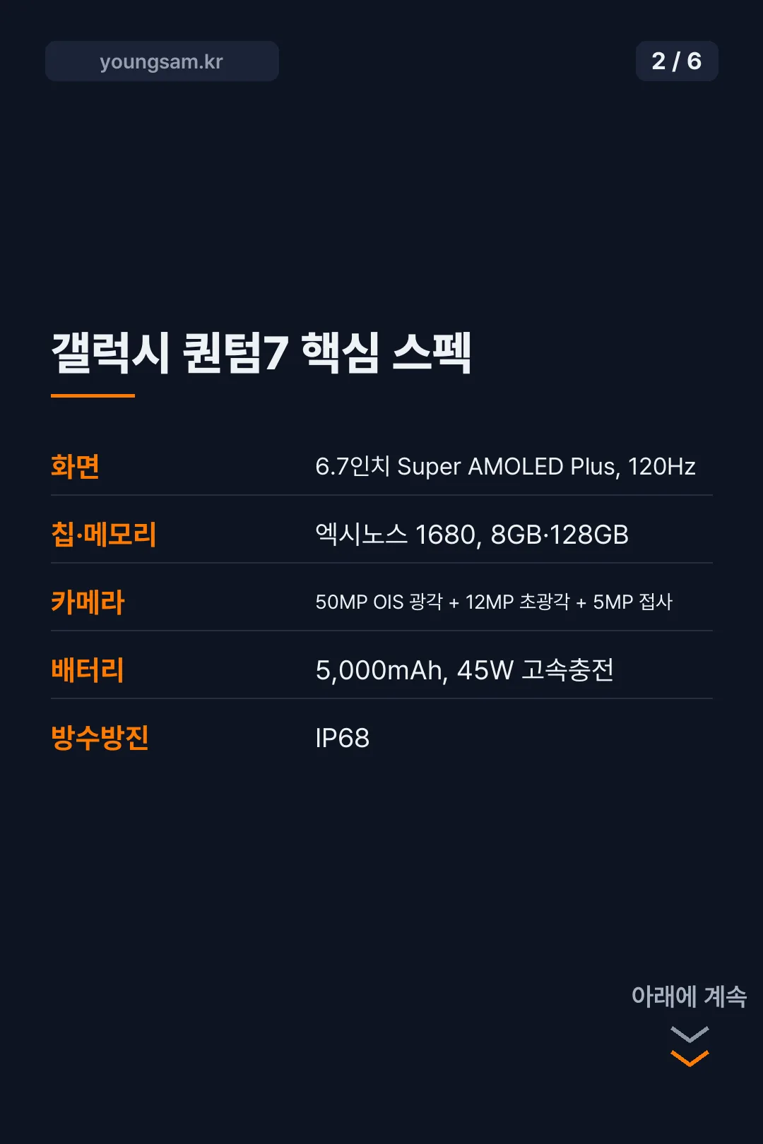 갤럭시 퀀텀7 스펙 가격 카드뉴스 2