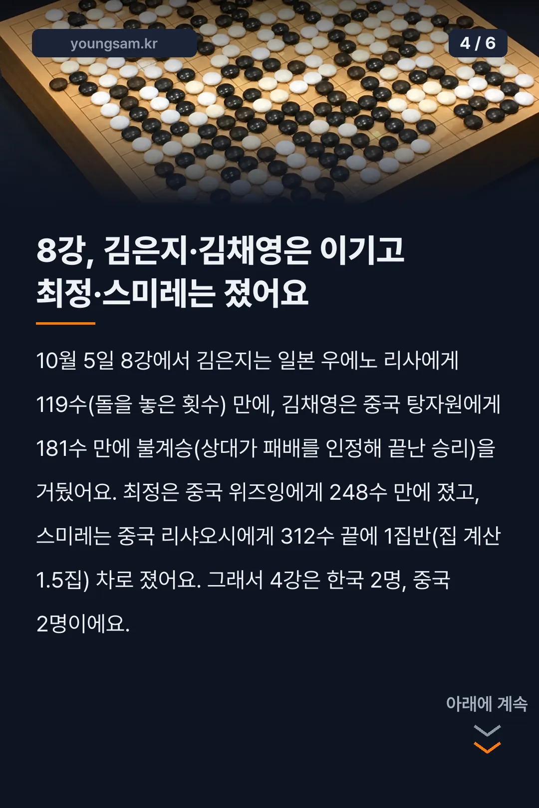 2026 IBK기업은행배 여자바둑 월드마스터스 결과 카드뉴스 4