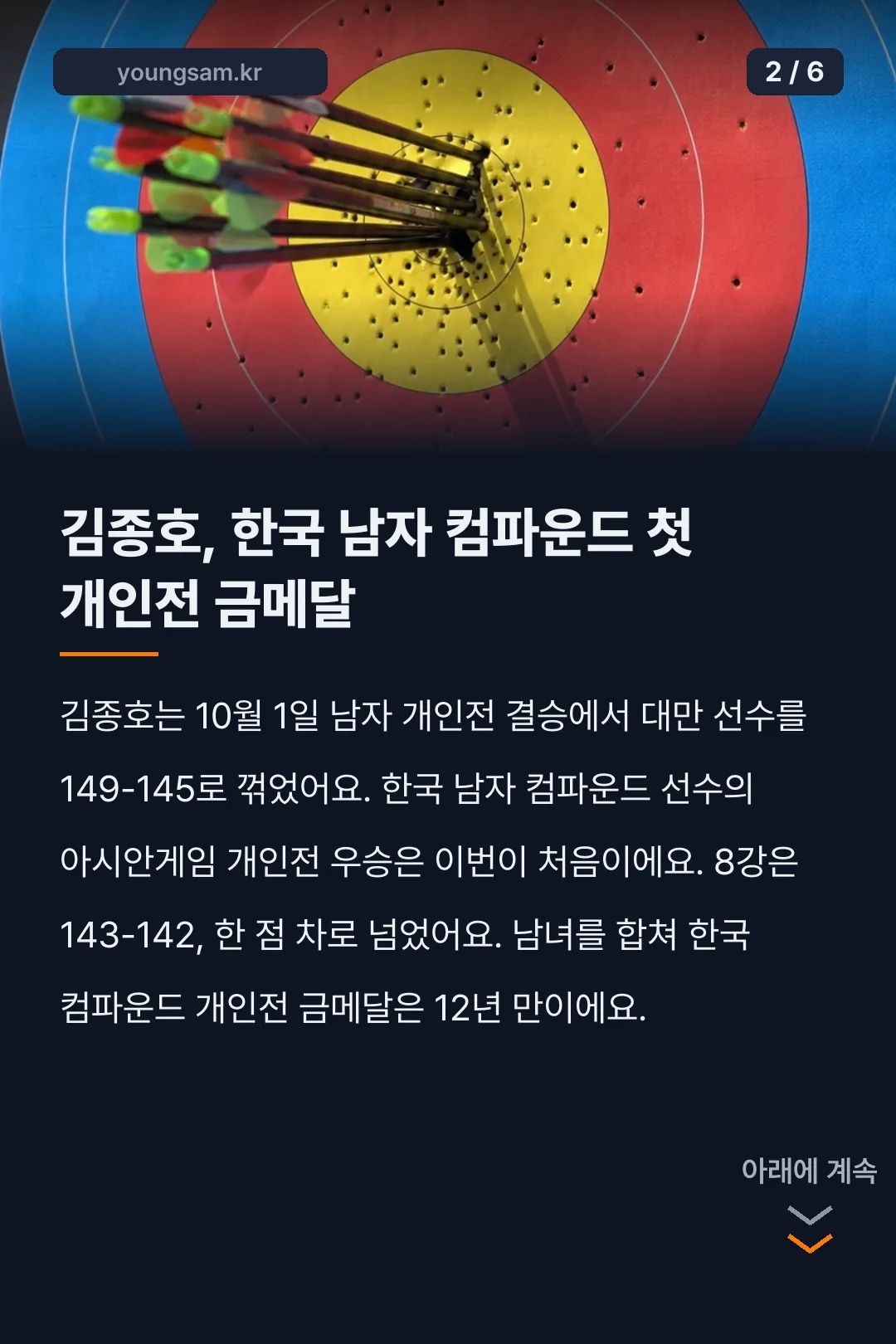 나고야 아시안게임 양궁 컴파운드 결과 카드뉴스 2