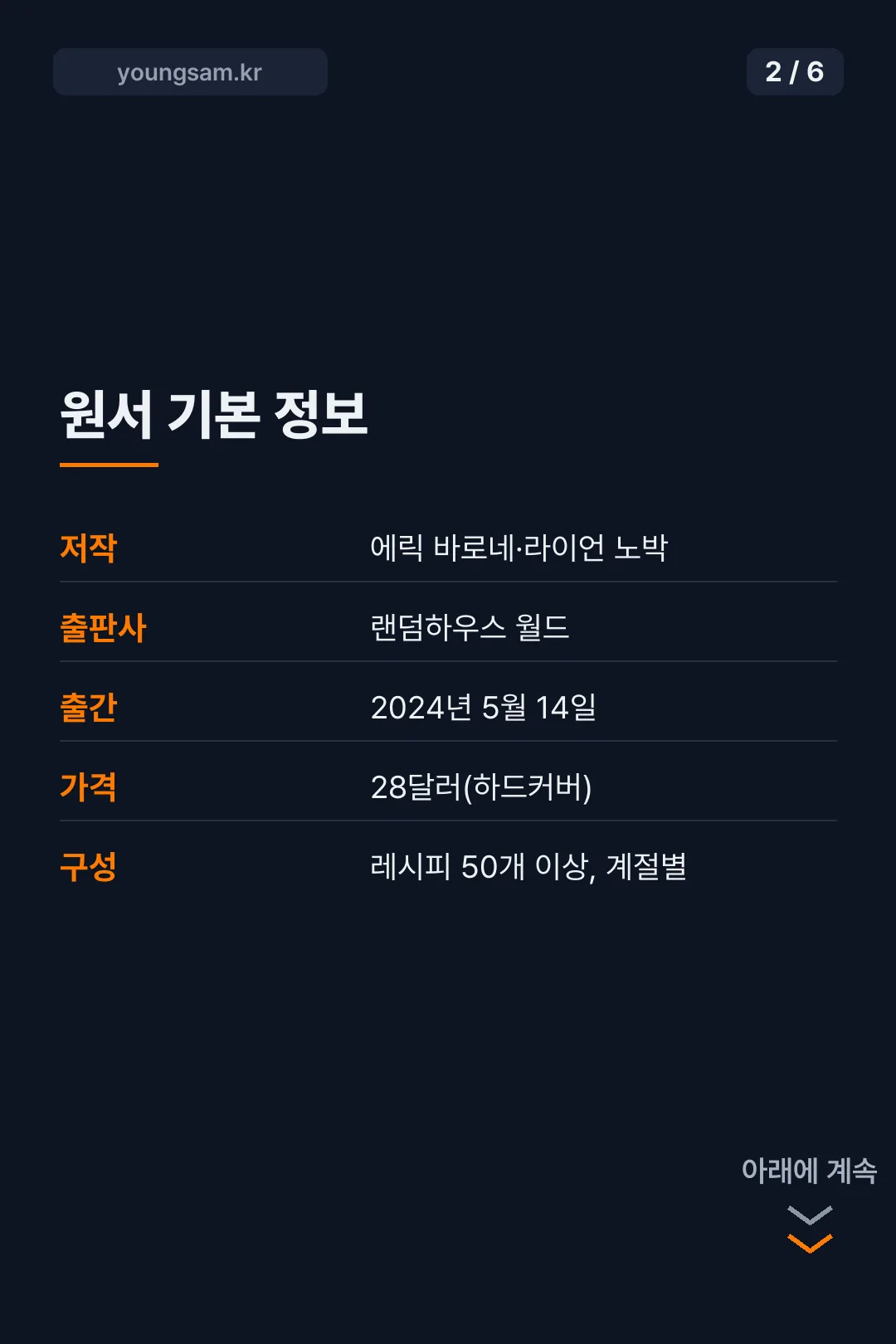 스타듀밸리 레시피북 카드뉴스 2